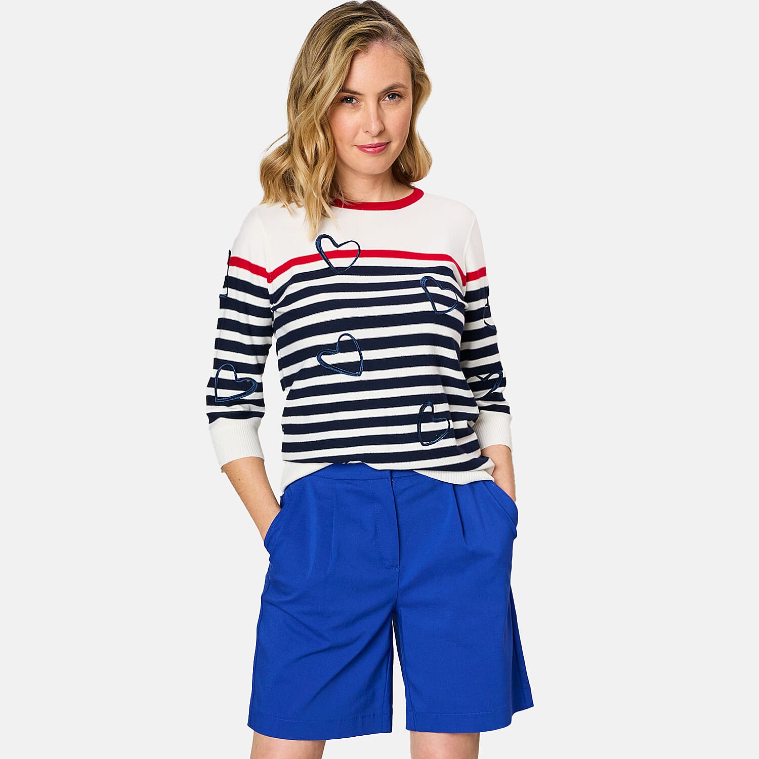 Emreco Tailored Stretch Bengaline Smart Short (Size 10) - Blue