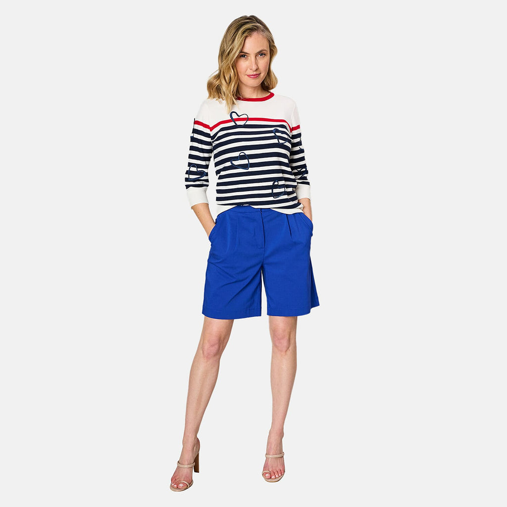 Emreco Tailored Stretch Bengaline Smart Short (Size 10) - Blue