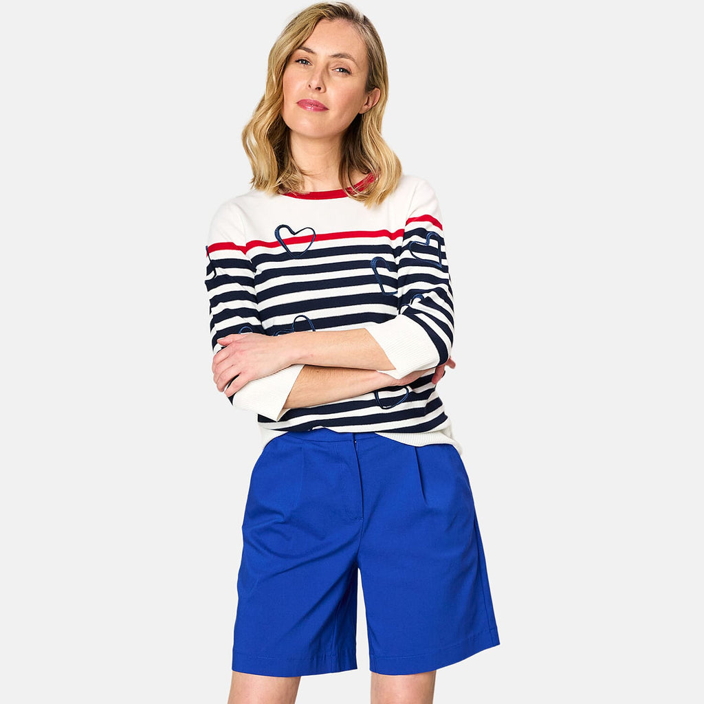 Emreco Tailored Stretch Bengaline Smart Short (Size 10) - Blue