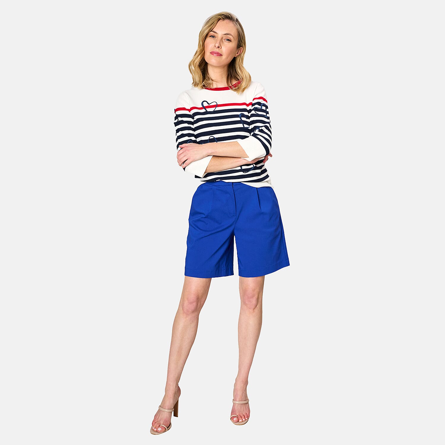 Emreco Tailored Stretch Bengaline Smart Short (Size 10) - Blue