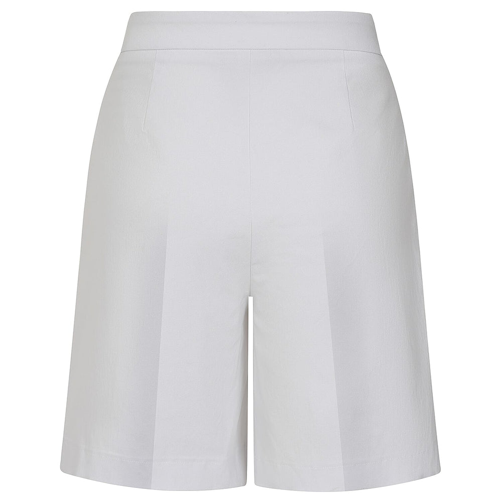 Emreco Tailored Stretch Bengaline Smart Short (Size 10) - White