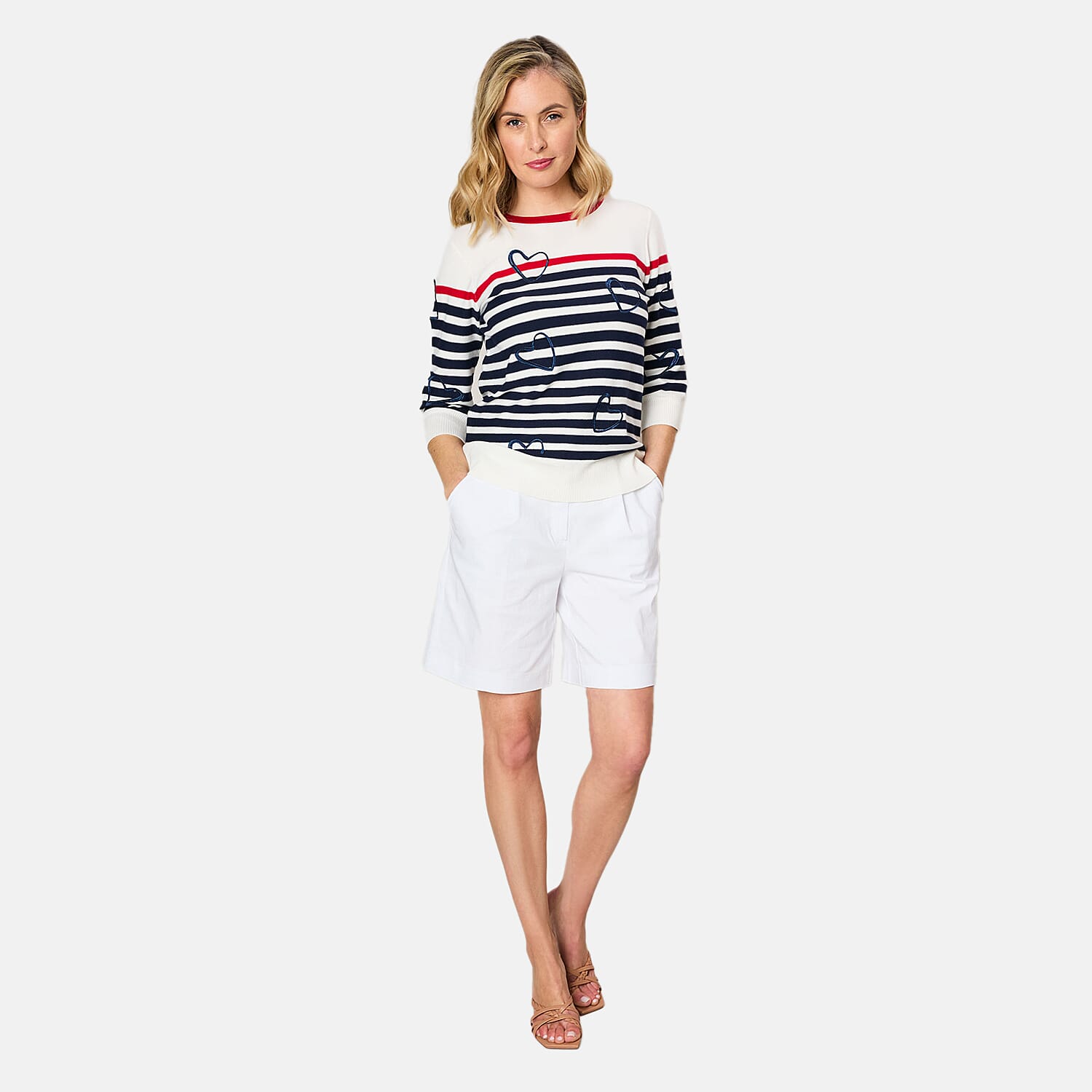 Emreco Tailored Stretch Bengaline Smart Short (Size 20) - White