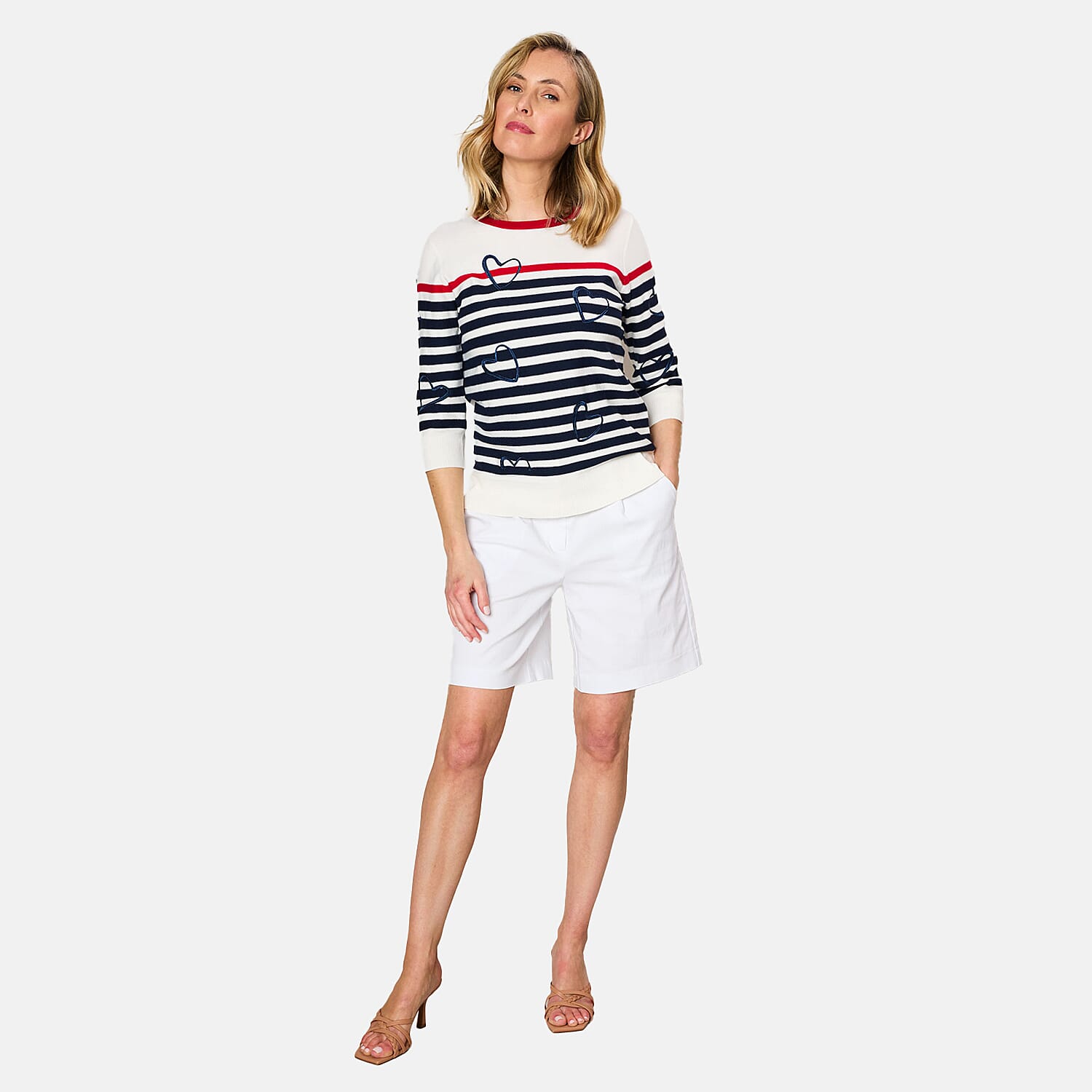 Emreco Tailored Stretch Bengaline Smart Short (Size 20) - White