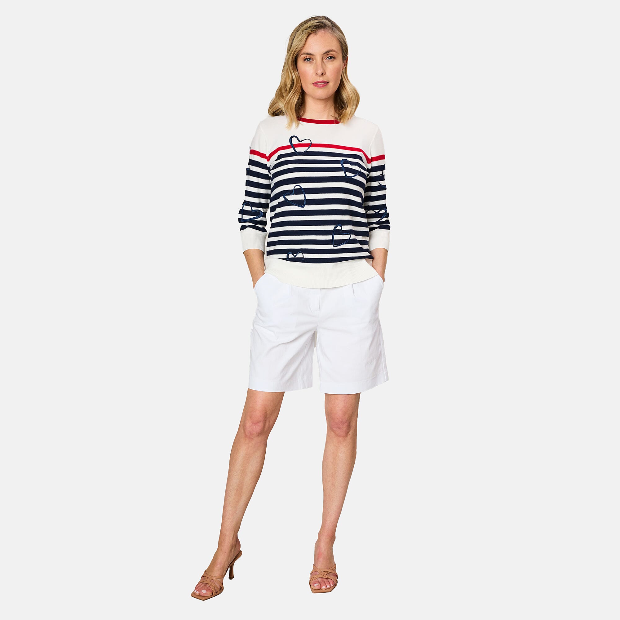 Emreco Tailored Stretch Bengaline Smart Short (Size 20) - White
