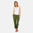 Emreco Tie Waist Utility Style Trouser (Size 12) - Khaki