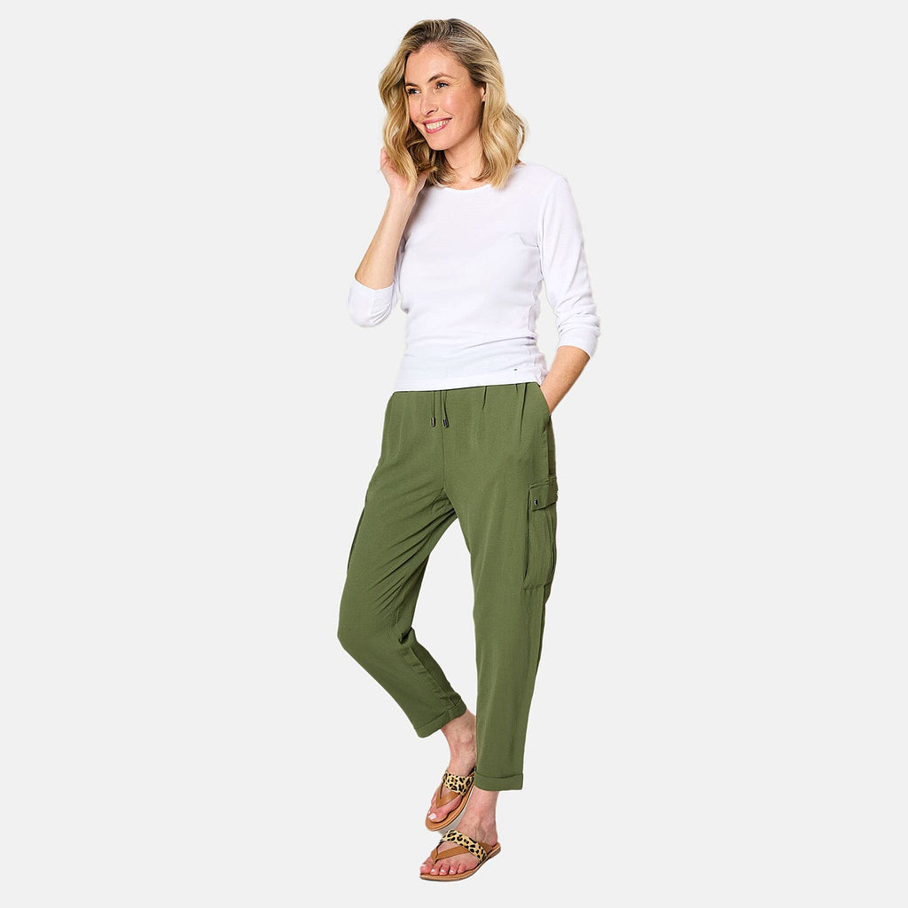 Emreco Tie Waist Utility Style Trouser (Size 20) - Khaki
