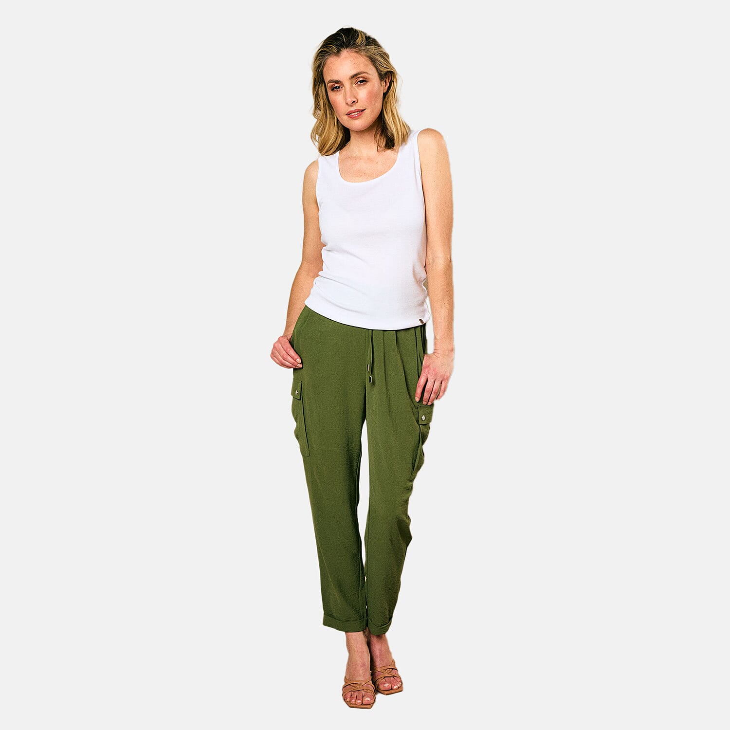 Emreco Tie Waist Utility Style Trouser (Size 20) - Khaki