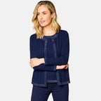 Emreco Twin Set with Lurex Trim & Heat Seal (Size 16  to 18)  - Navy