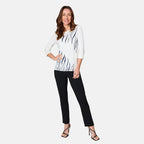 Emreco 3-4 Sleeve Zebra Stripe Jumper (Size XL) - Ivory