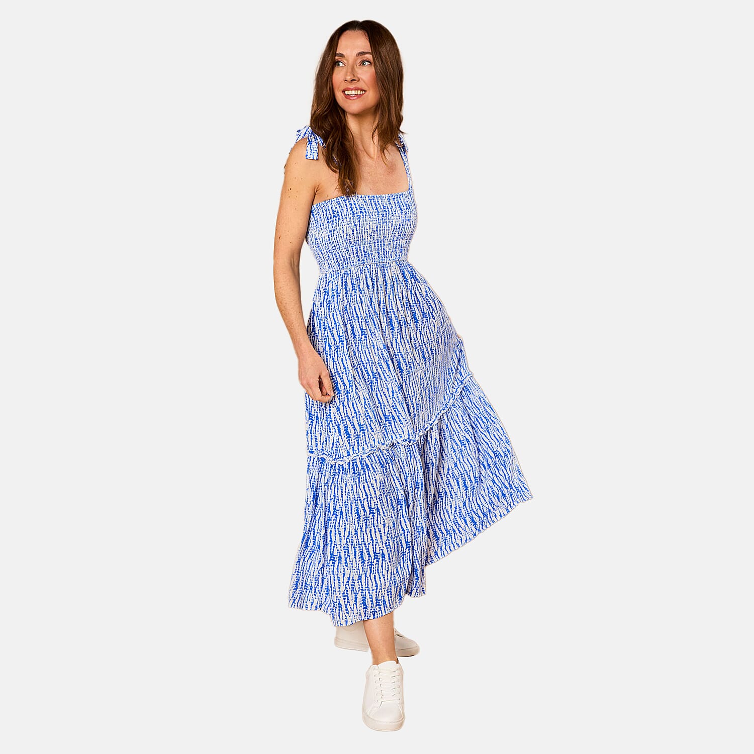 Emreco Shoulder Tie Midi Dress (Size 18) - Blue