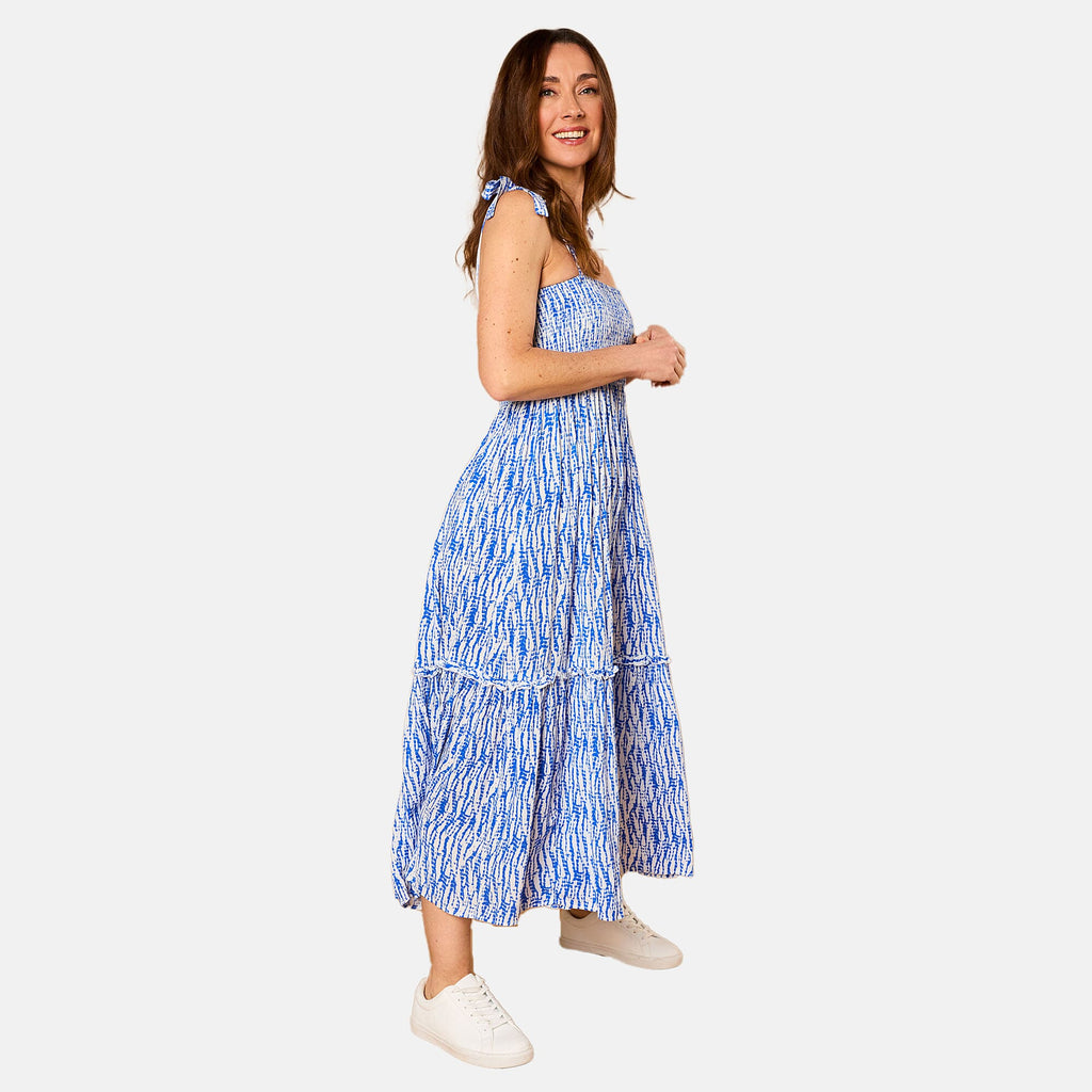 Emreco Shoulder Tie Midi Dress (Size 18) - Blue