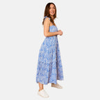 Emreco Shoulder Tie Midi Dress (Size 18) - Blue
