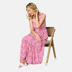 Emreco Shoulder Tie Midi Dress (Size 16) - Pink