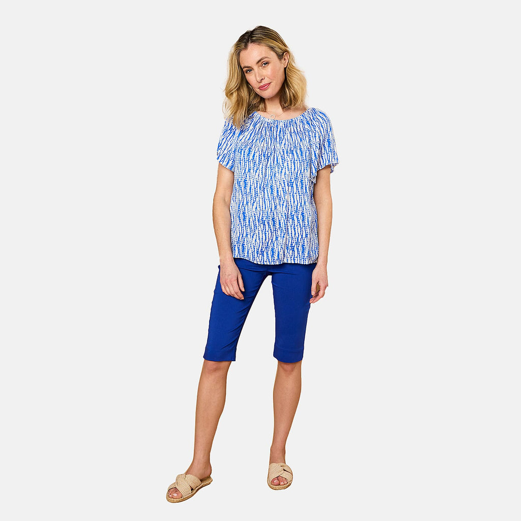 EMRECO Stretch Knee Length Short (Size 10) - Royal Blue