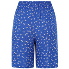 Emreco 100% Viscose Printed Crinkle Shorts with Side Pockets (Size 10) - Blue