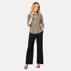 Emreco Wide Crepe Trs with Elasticated Waistband (Size 16) - Black