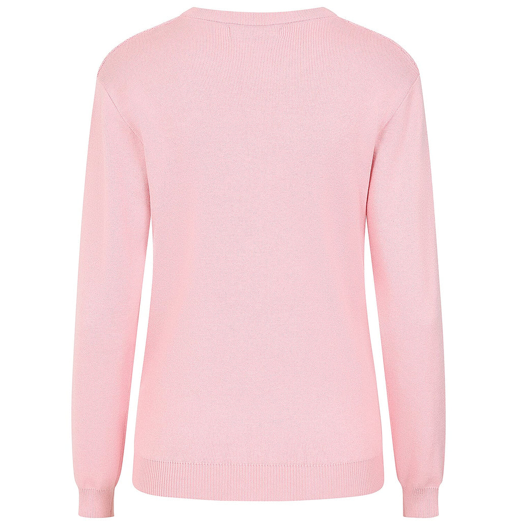 Emreco Womens Knitted Bubble Textured Round Neck Jumper (Size L) - Pink