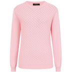 Emreco Womens Knitted Bubble Textured Round Neck Jumper (Size XL) - Pink