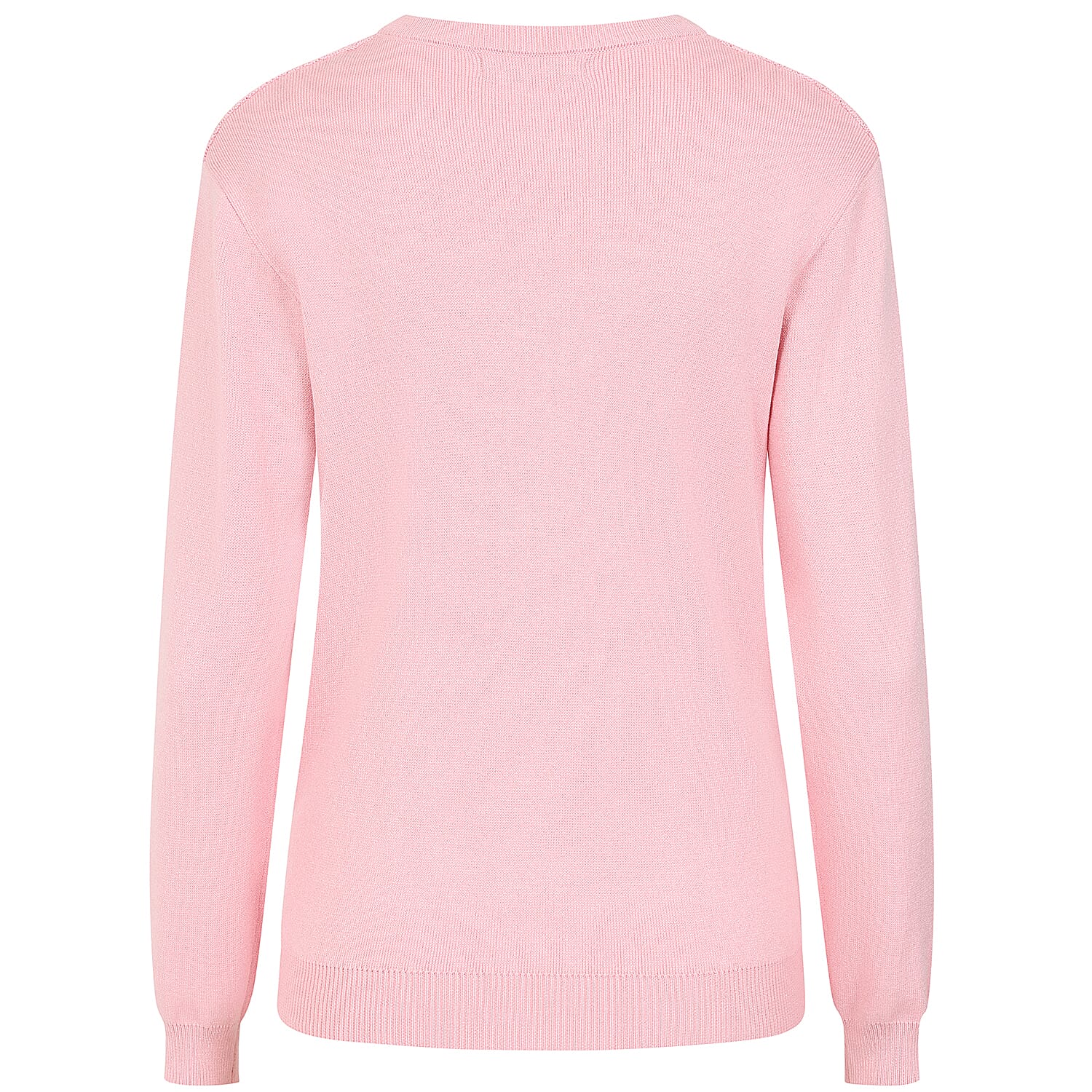 Emreco Womens Knitted Bubble Textured Round Neck Jumper (Size XL) - Pink