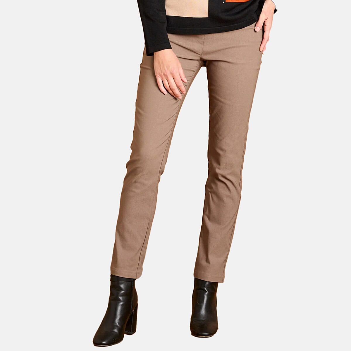 Emreco Fleece Lined Pull On Bengaline Trouser (Size 10) - Stone