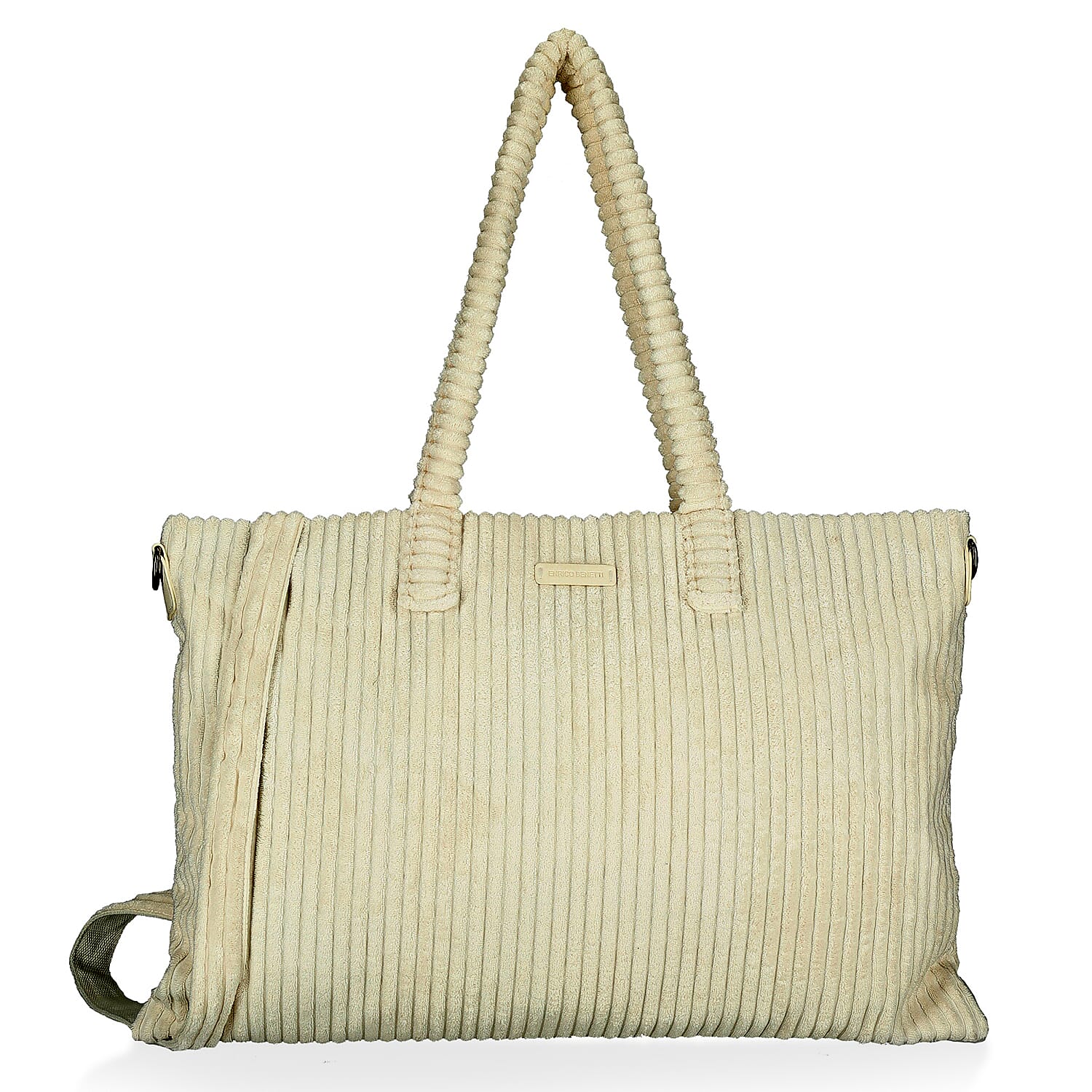 Enrico Benetti Corduroy Shopper Bag (Size 53x36x16 cm) - White
