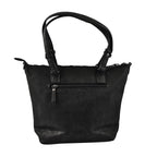 Designer Closeout - Enrico Benetti Leatherette Shoulder Bag with Handle Drop - Black