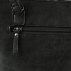Designer Closeout - Enrico Benetti Leatherette Shoulder Bag with Handle Drop - Black
