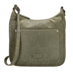 Designer Closeout - Enrico Benetti Leatherette Crossbody Bag with Shoulder Strap - Olive