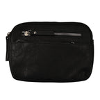Designer Closeout - Enrico Benetti Leatherette Crossbody Bag with Exterior Zipped Pocket - Black