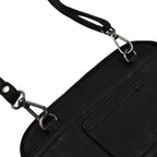 Designer Closeout - Enrico Benetti Leatherette Crossbody Bag with Exterior Zipped Pocket - Black