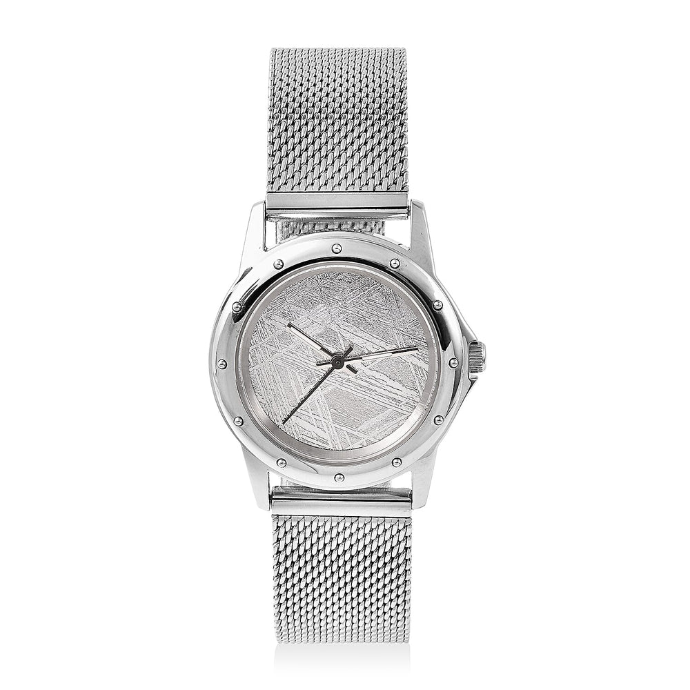 EON 1962 Swiss Movement Meteorite Dial 5ATM Water Resistant Watch in Stainless Steel Mesh Strap