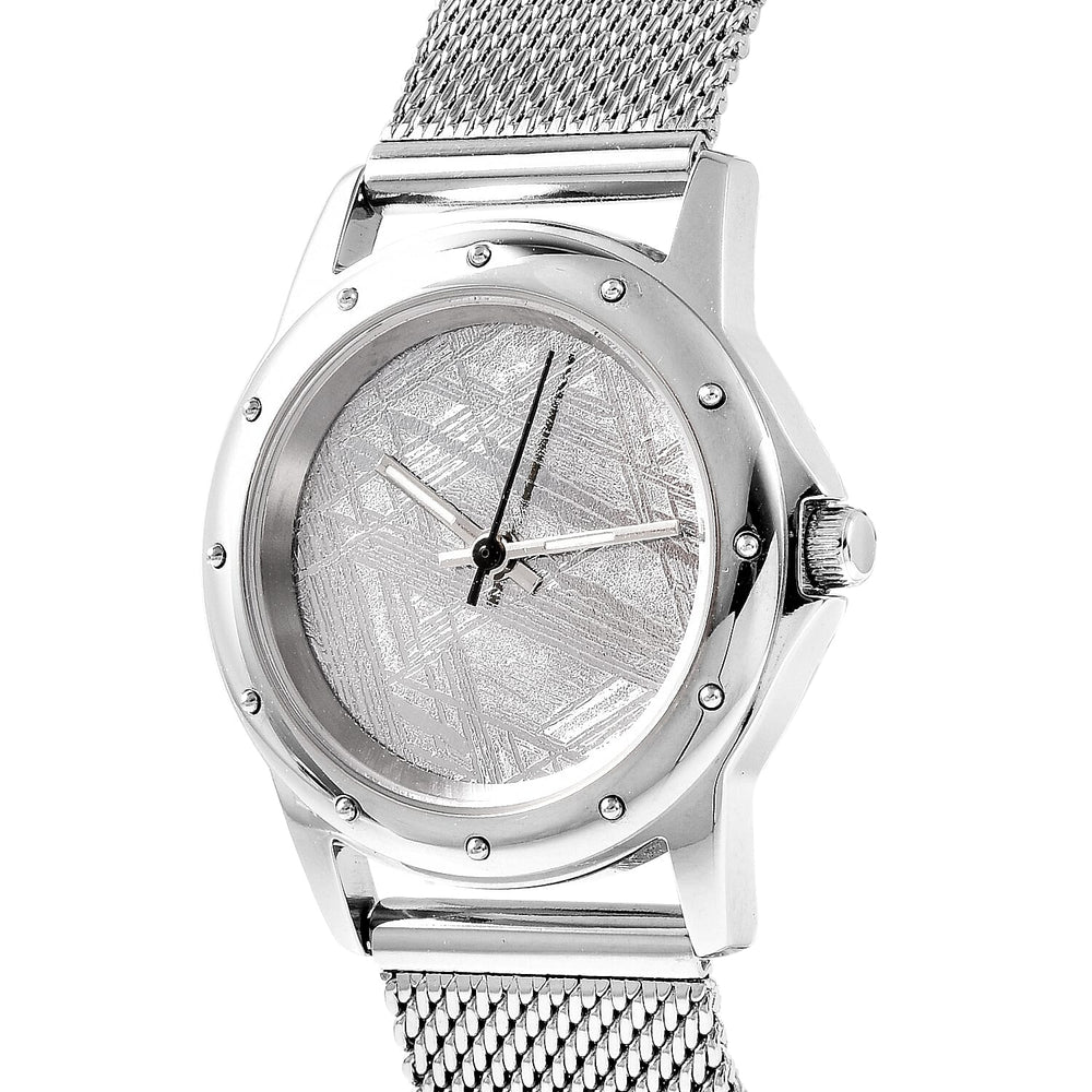 EON 1962 Swiss Movement Meteorite Dial 5ATM Water Resistant Watch in Stainless Steel Mesh Strap