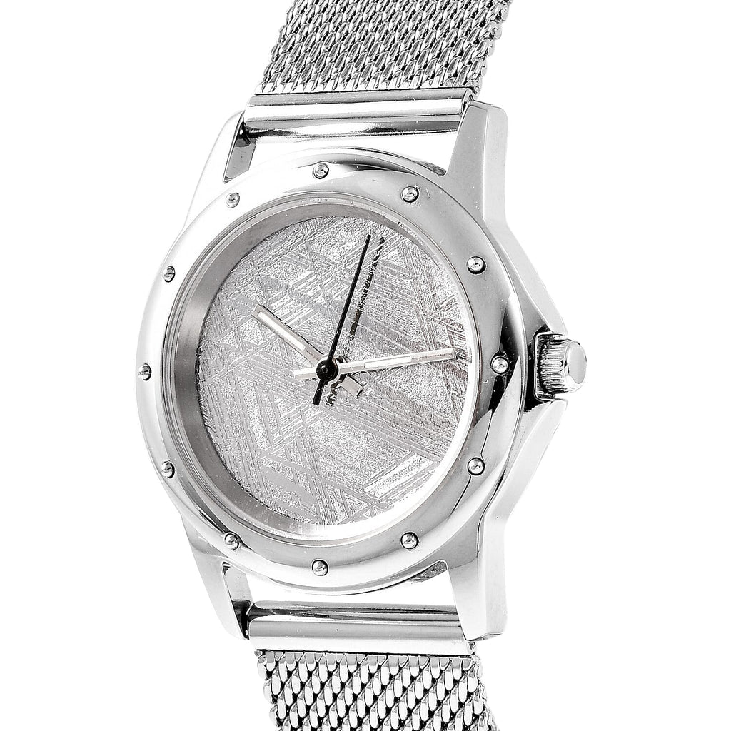 EON 1962 Swiss Movement Meteorite Dial 5ATM Water Resistant Watch in Stainless Steel Mesh Strap