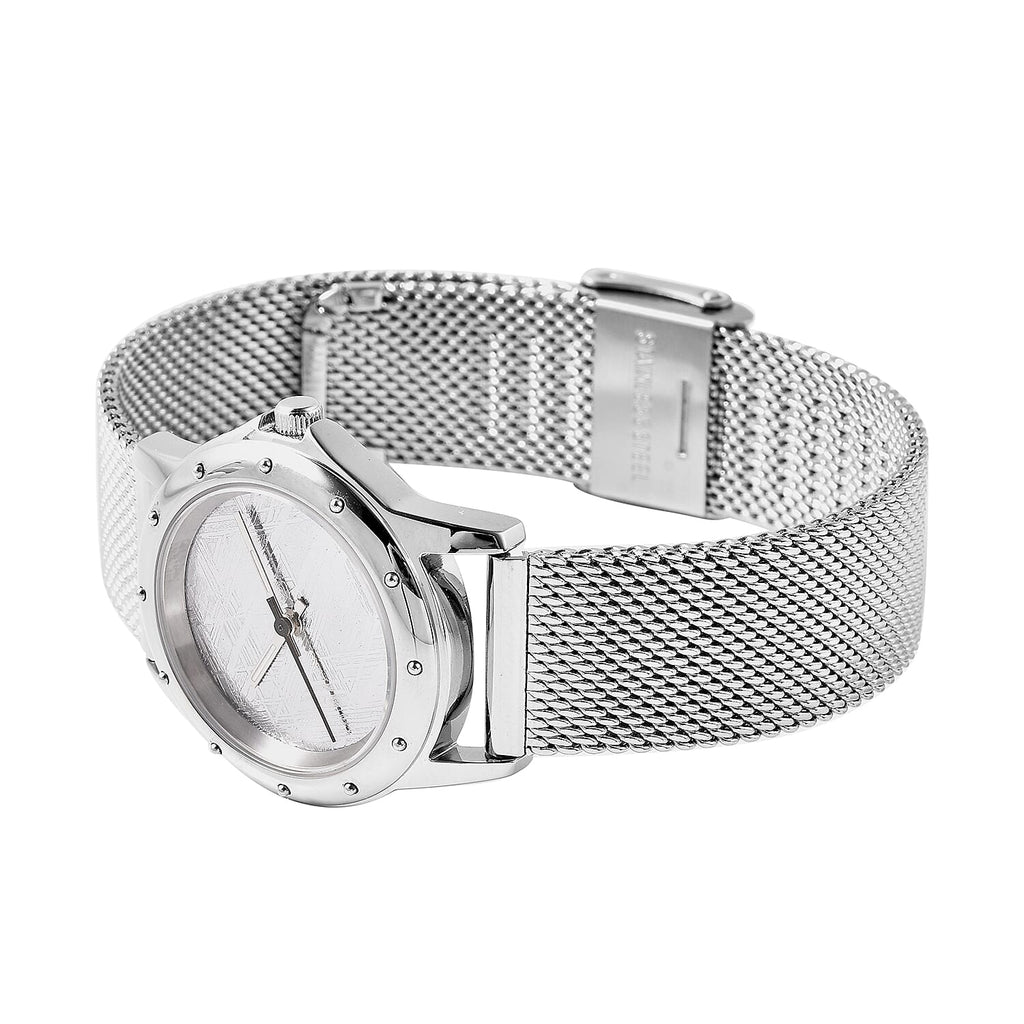 EON 1962 Swiss Movement Meteorite Dial 5ATM Water Resistant Watch in Stainless Steel Mesh Strap