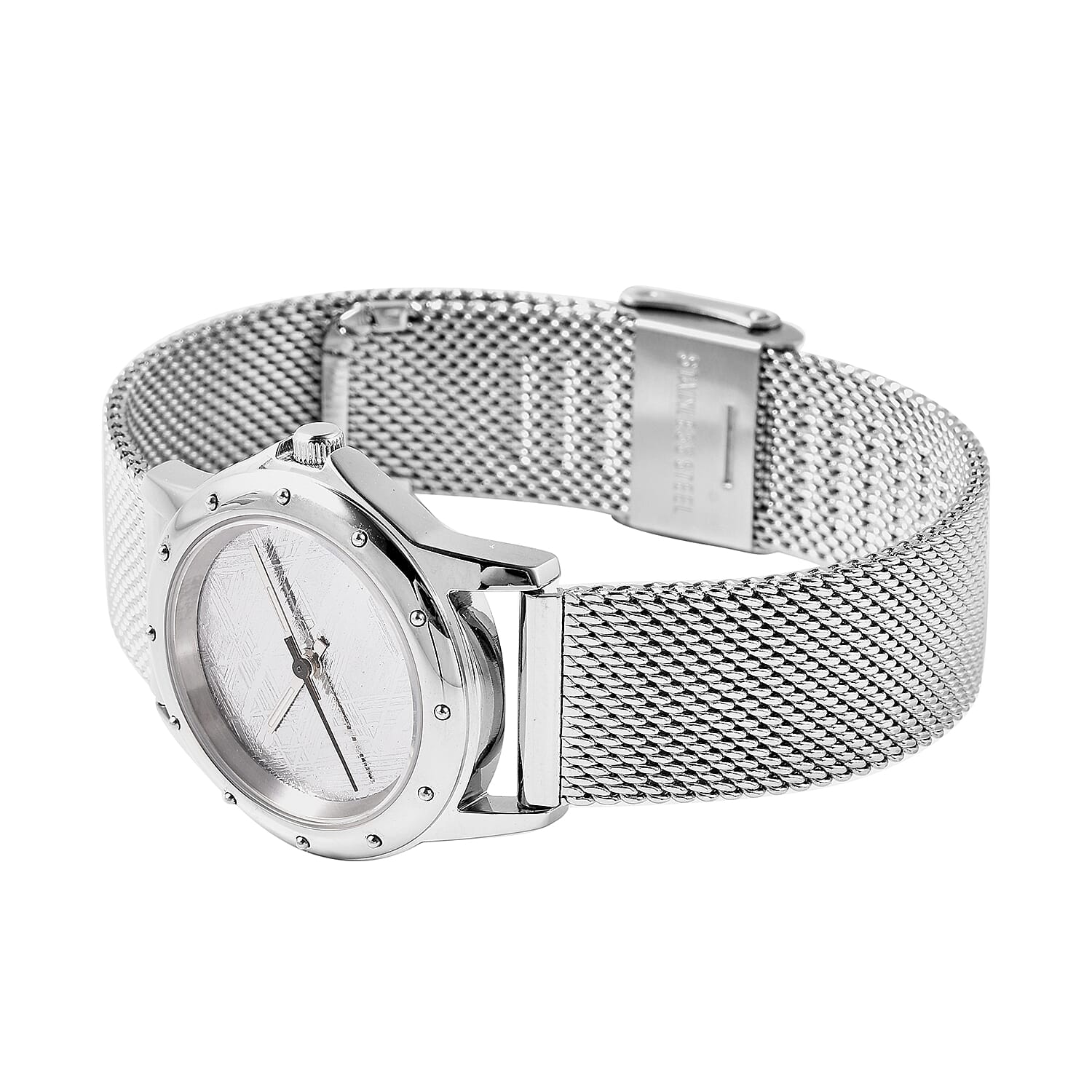EON 1962 Swiss Movement Meteorite Dial 5ATM Water Resistant Watch in Stainless Steel Mesh Strap