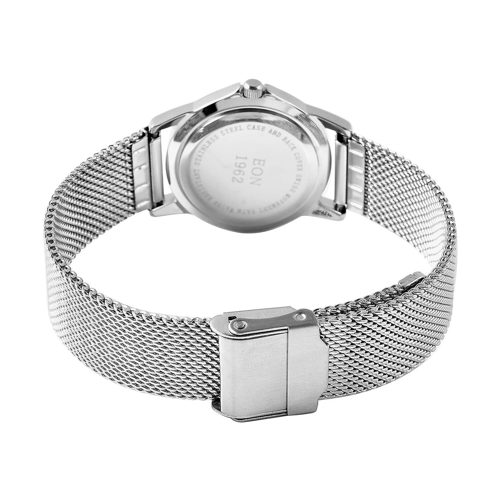 EON 1962 Swiss Movement Meteorite Dial 5ATM Water Resistant Watch in Stainless Steel Mesh Strap