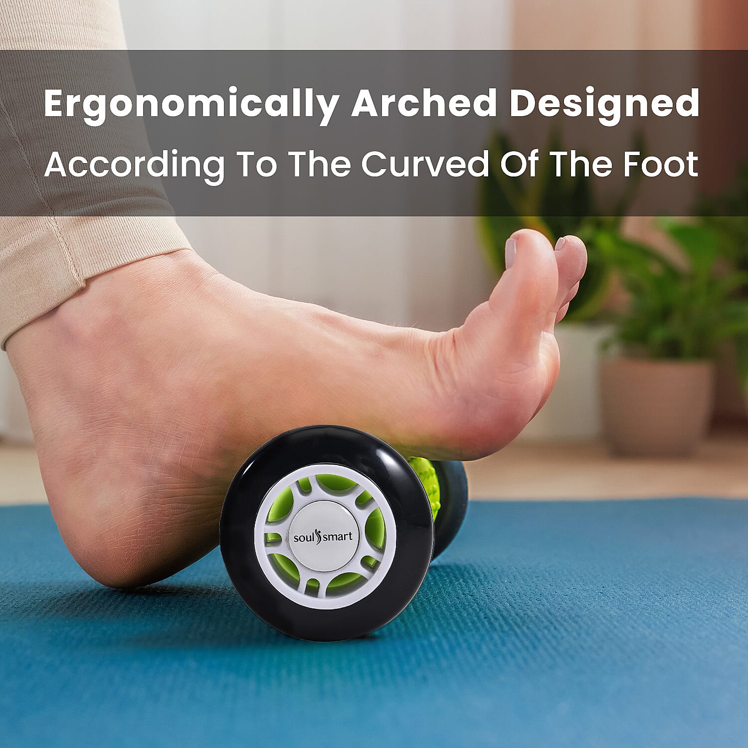 Ergonomic Body Massage Roller - Black - Green
