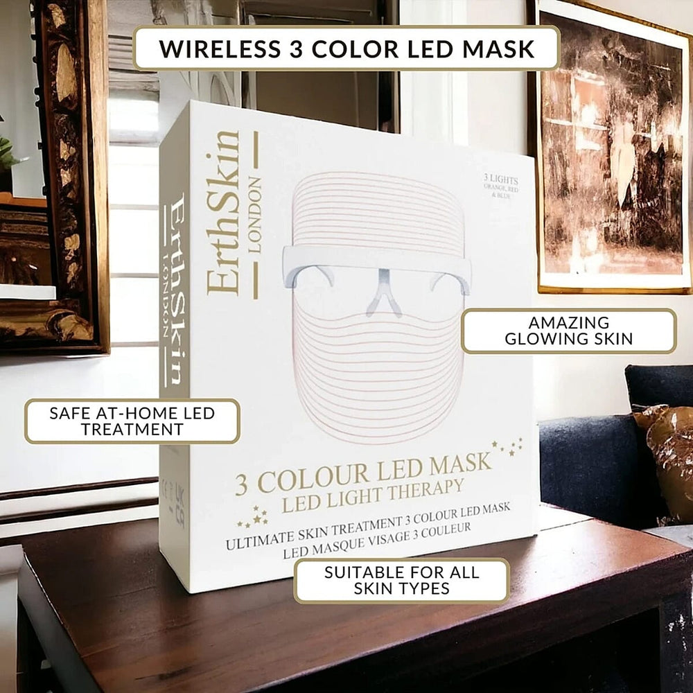 THE BEST GALA DEAL -Erth Beauty Ultimate Skin Treatment 3 Colour Led Mask - Red, Blue and Yellow LED Lights