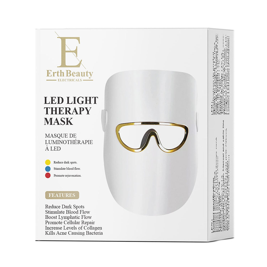 Erth Beauty Hydra Glow Led Therapy Set (Led Light Therapy Mask White with Ha Serum)