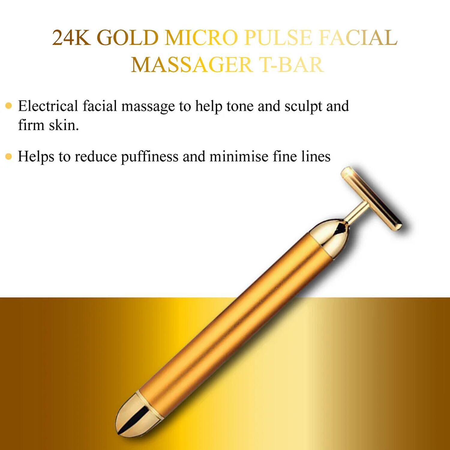 ErthSkin 24K Gold Micro-Pulse Facial Massager T-Bar