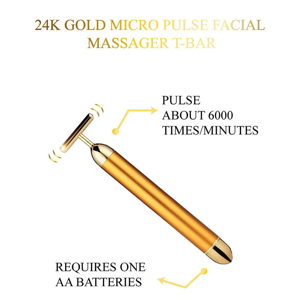 ErthSkin 24K Gold Micro-Pulse Facial Massager T-Bar