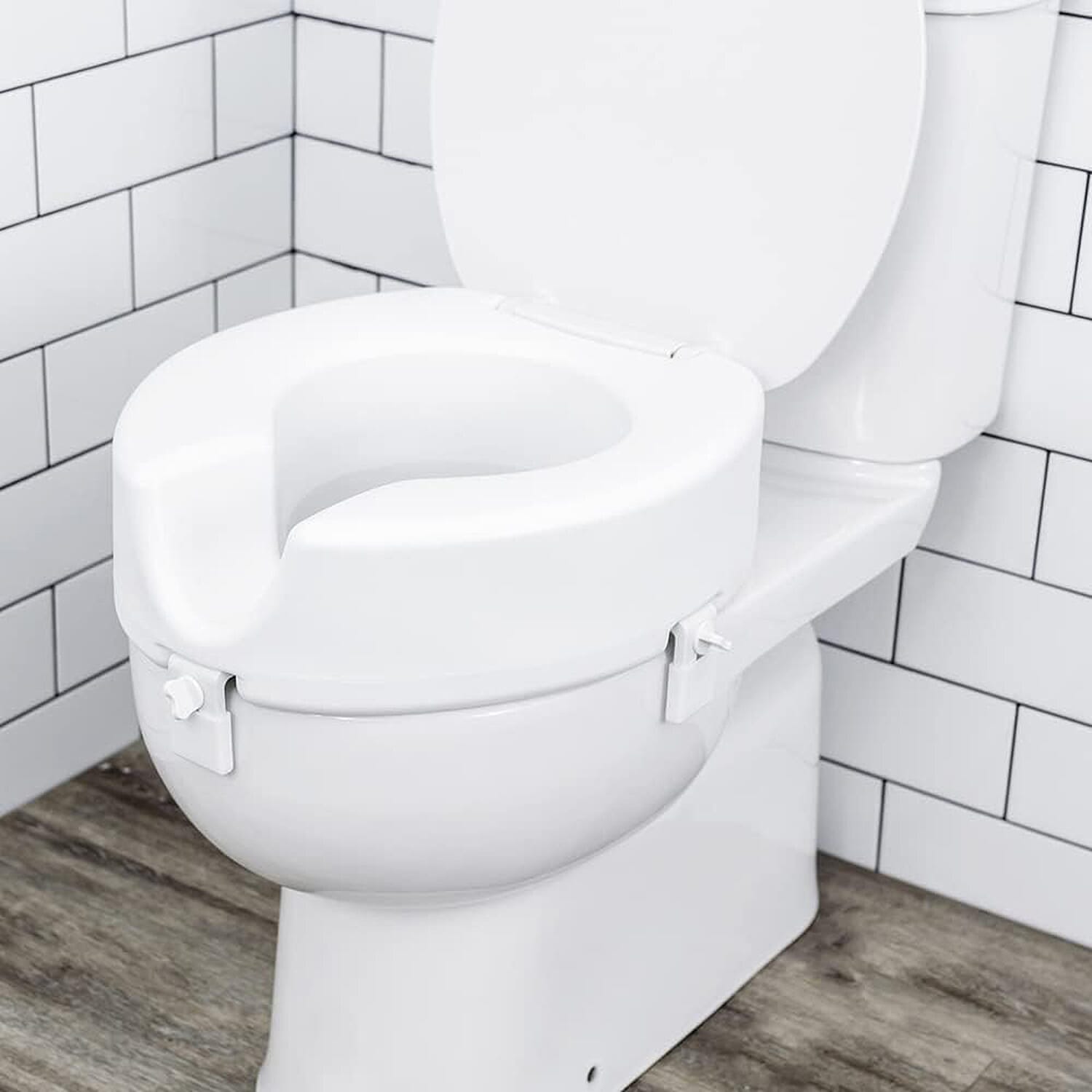 Evekare Raised Toilet Seat with Lid (100mm) - White