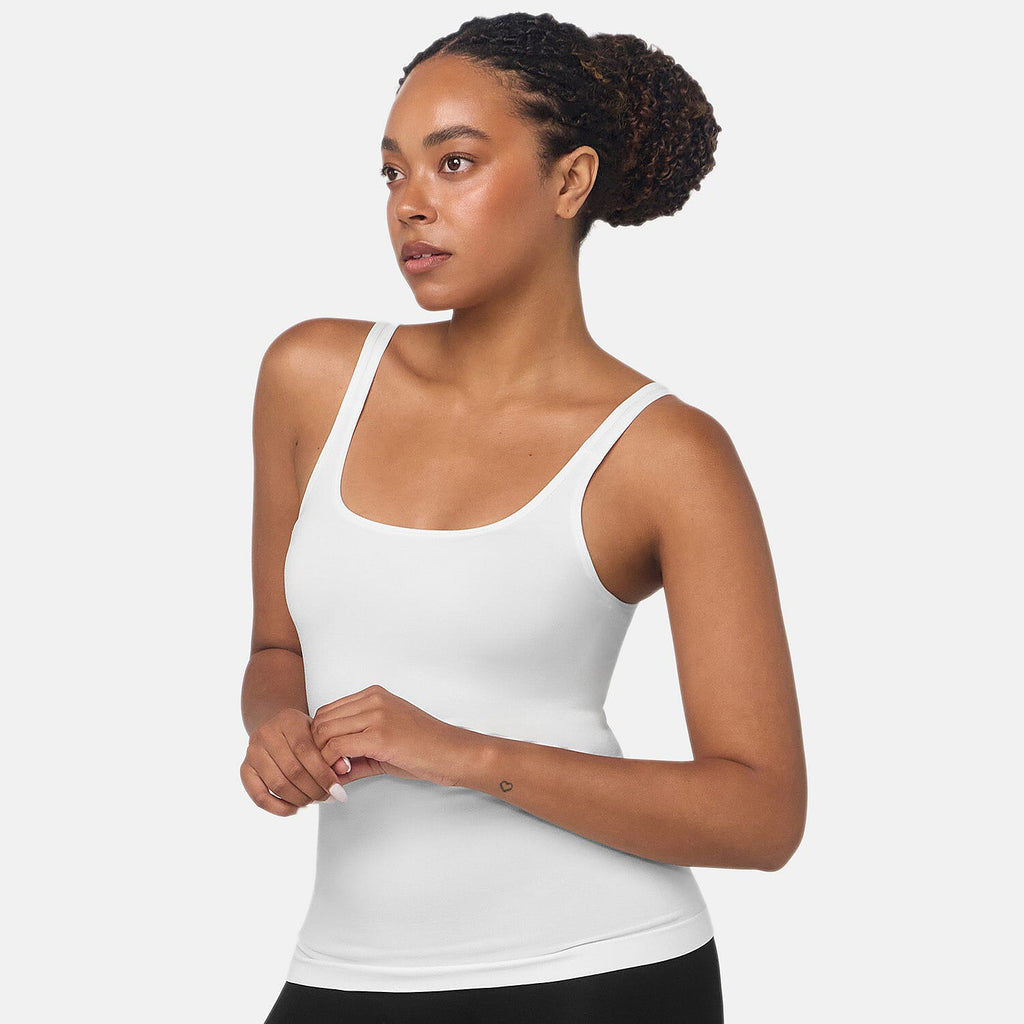 Bella Bodies Pack of 2 - Everyday Pure Comfort Camisole (Size 22 To 24) - White - Sea Jade