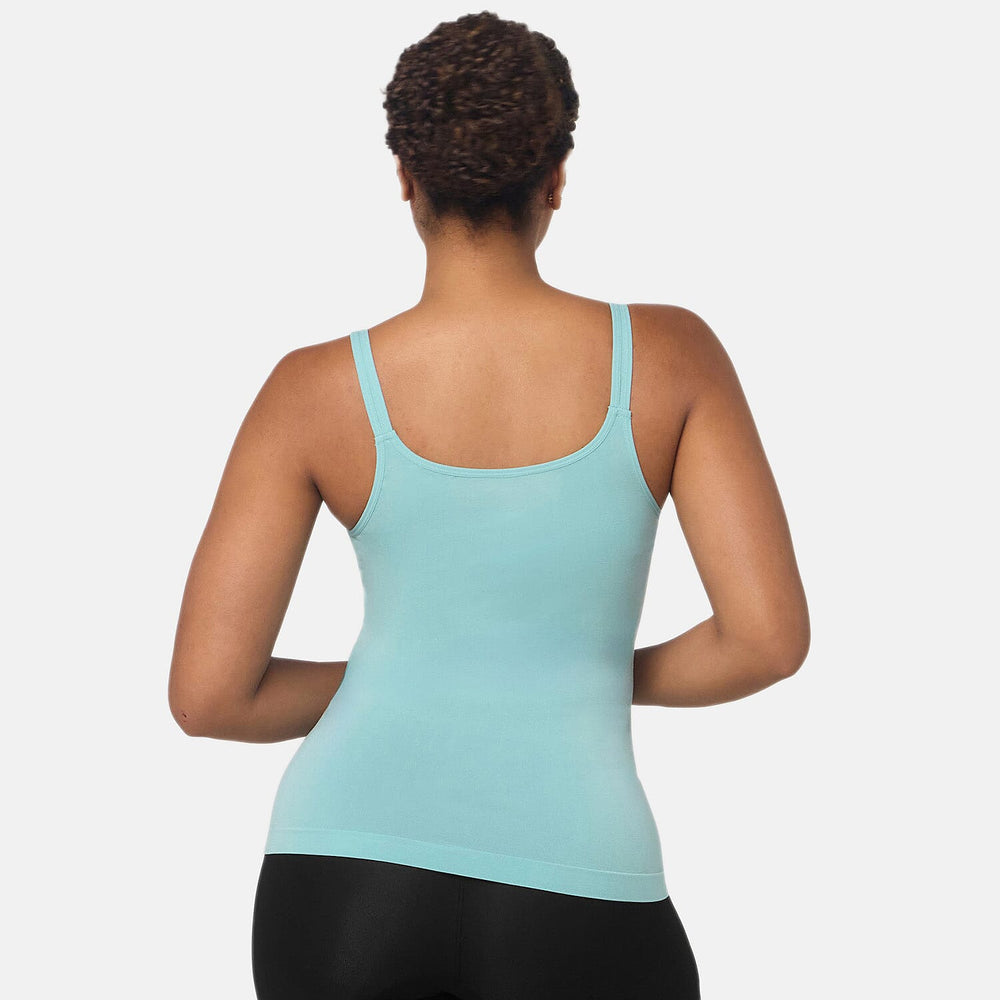 Bella Bodies Pack Of 2 - Everyday Pure Comfort Camisole (Size 12 To 16) - White - Sea Jade.