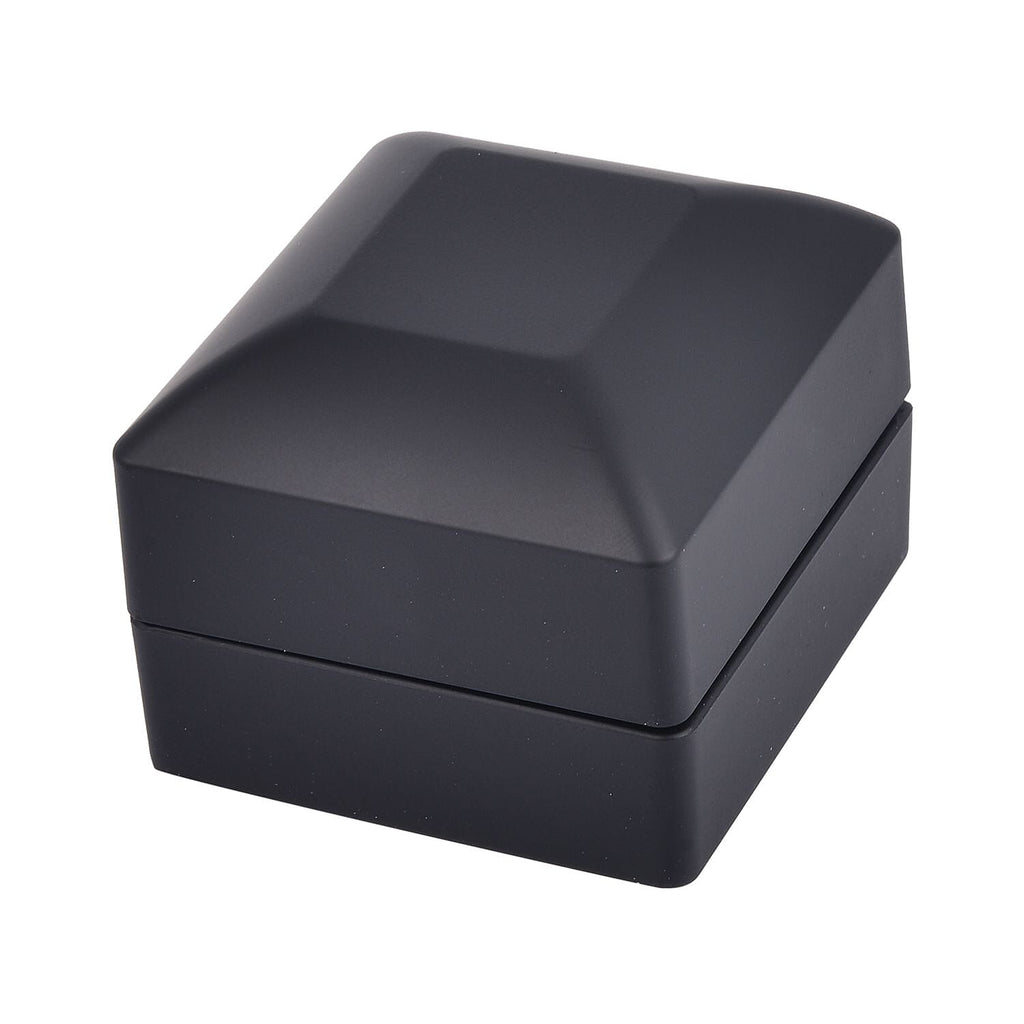 Stocking Filler Gift Idea - Elegant Black Ring Box with LED Light (Up to 2 Rings)