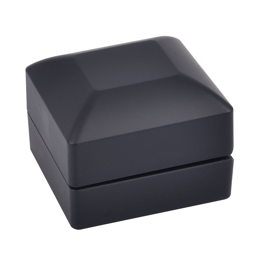 Stocking Filler Gift Idea - Elegant Black Ring Box with LED Light (Up to 2 Rings)