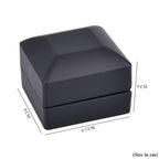 Stocking Filler Gift Idea - Elegant Black Ring Box with LED Light (Up to 2 Rings)