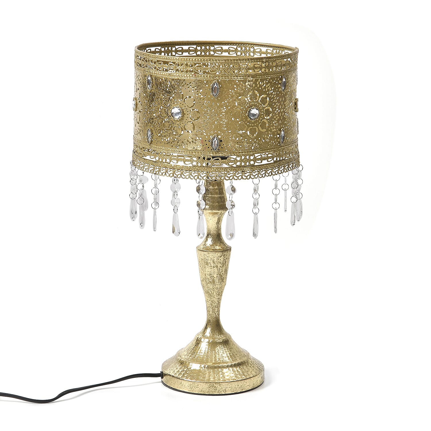 Table Lamp One Size- Brass & Multicolor