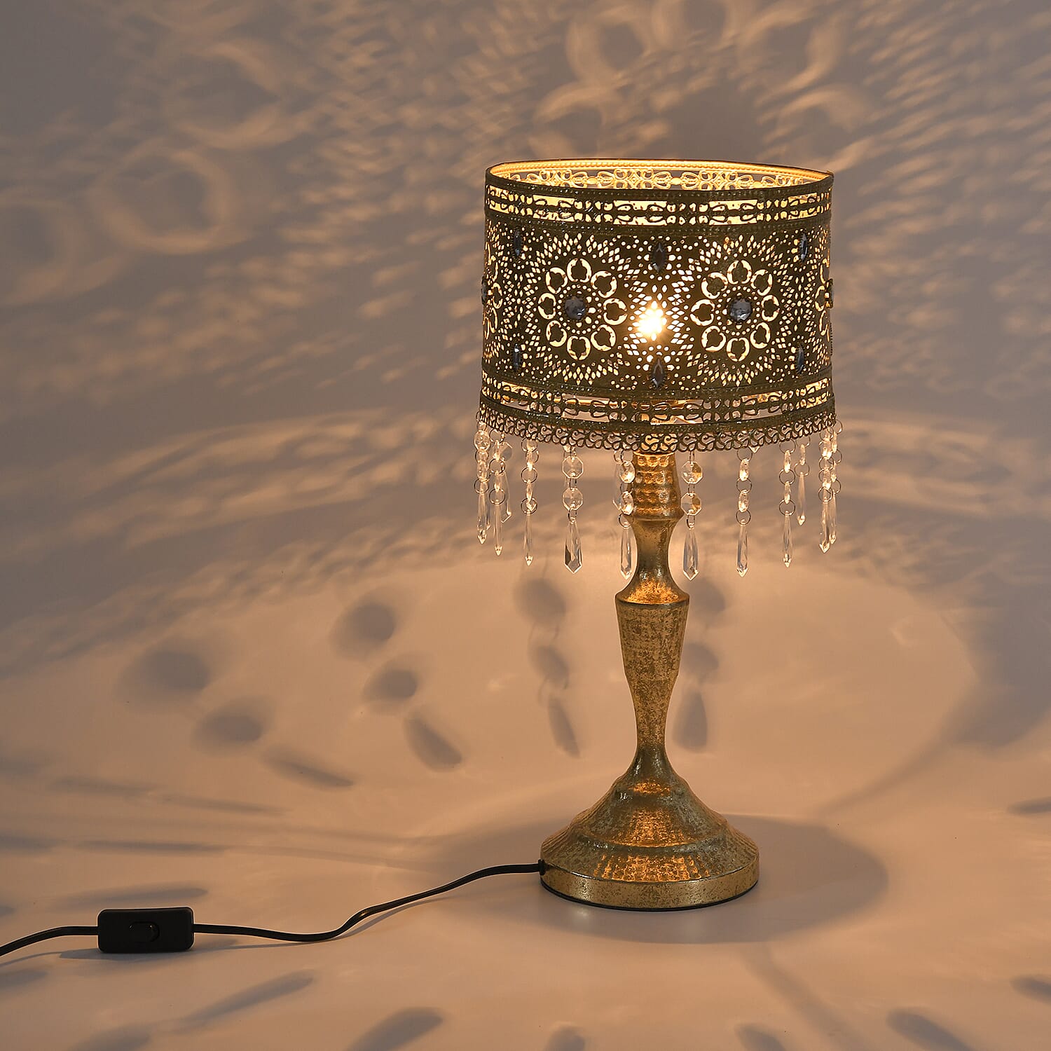 Table Lamp One Size- Brass & Multicolor