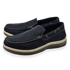 Exmouth Mens Slip On Boat Shoes (Size 10) - Navy